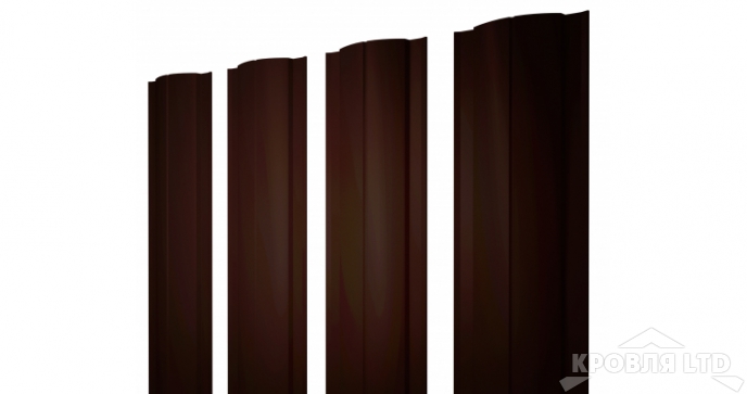 Евроштакетник Круглый 0,45 PE RR 32 темно-коричневый