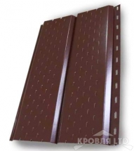 Софит  двойной металлический полная перфорация , Полиэстер RAL 8017 шоколад, толщина 0,45