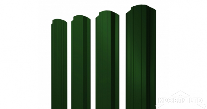 Штакетник Прямоугольный фигурный 0,45 PE RAL 6005 зеленый мох