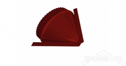 Заглушка конусная для конька полукруглого R80, Полиэстер RAL 3011 коричнево-красный,толщина 0,45