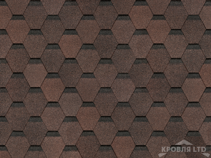 Гибкая черепица Дёке серия ORIGINAL коллекция Шестигранник цвет Коричневый