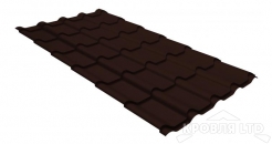 Металлочерепица Камея, GreenCoat Pural Matt RR 887 шоколадно-коричневый, толщина 0,5