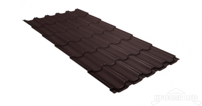 Металлочерепица Квинта Плюс, Quarzit RAL 8017 шоколад, толщина 0,5