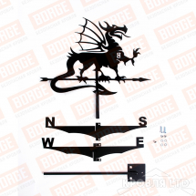 Флюгер BORGE Дракон, 510х365мм, чёрный (RAL 9005 matt)