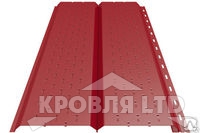 Софит  двойной металлический полная перфорация , Полиэстер RAL 3011 коричнево-красный, толщина 0,45