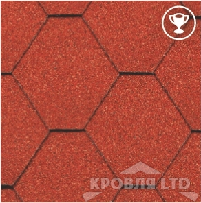 Гибкая черепица Roofshield  серия Classic коллекция Стандарт цвет Кирпично-красный с оттенением