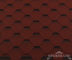 Гибкая черепица Roofshield  серия Classic коллекция Стандарт цвет Красный с оттенением