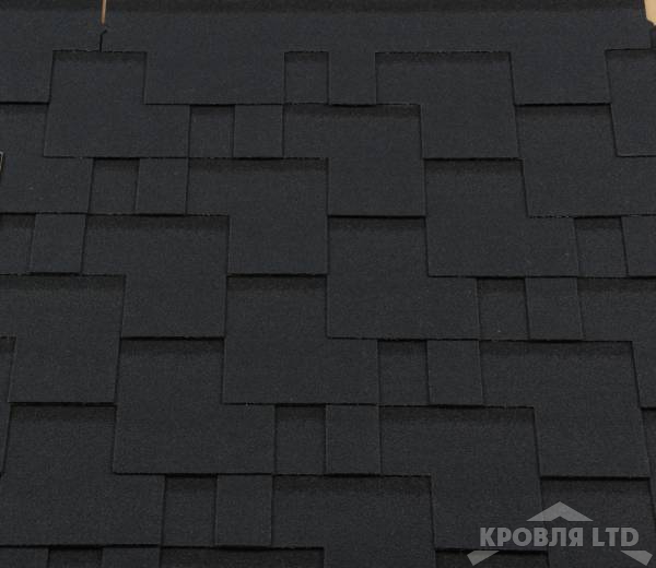 Гибкая черепица Roofshield  серия Premium коллекци Модерн цвет Бархатно-черный
