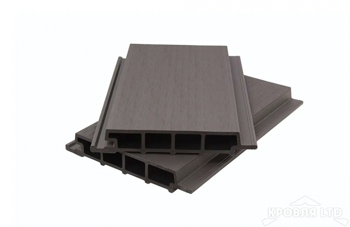 Фасадная панель сплошная из ДПК CO-EX MIX 33х200х3600 мм Grey dark