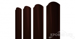 Евроштакетник Круглый фигурный 0,5 Velur20 RR 32 темно-коричневый