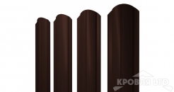 Евроштакетник Круглый фигурный 0,45 PE RAL 8017 шоколад