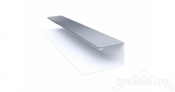 Планка J-профиль, Полиэстер RAL 9006 бело-алюминиевый, толщина 0,45