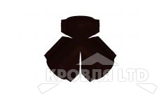 Тройник Y для конька полукруглого R110, Полиэстер RR 32 темно-коричневый,толщина 0,45
