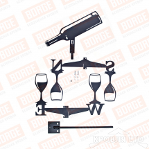 Флюгер BORGE Бутылка, 450х580мм, чёрный (RAL 9005 matt)