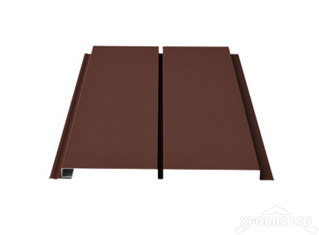 Софит  двойной металлический без перфорации, Полиэстер RAL 8017 шоколад, толщина 0,45