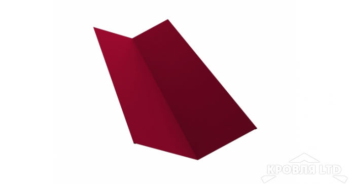 Планка ендовы верхней 145х145, Полиэстер RAL 3003 рубиново-красный,толщина 0,45