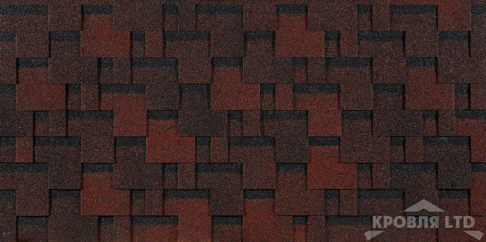 Гибкая черепица Дёке серия  EURAZIA Коллекция Лабиринт цвет Красный