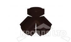 Тройник Y для конька полукруглого R80, Полиэстер RAL 8017 шоколад,толщина 0,45