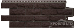 Фасадная панель Grand Line Колотый камень Премиум шоколадный (шов RAL 7006)