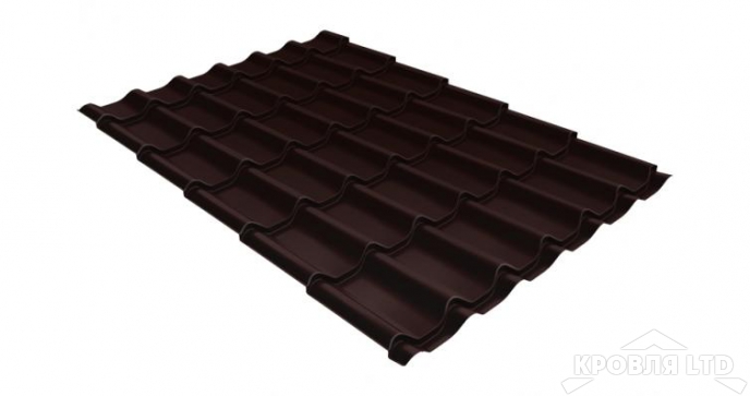 Металлочерепица Супермонтеррей, GreenCoat Pural RR 887 шоколадно-коричневый, толщина 0,5