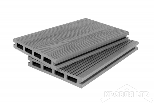 Террасная доска GRAND LINE серия 3Д цвет Серый 22×140x3000