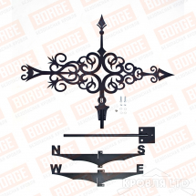 Флюгер BORGE Стрелка, 755х525мм, чёрный (RAL 9005 matt)